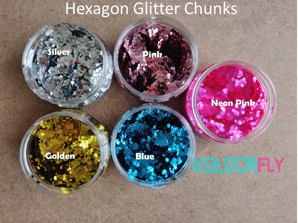 Hexagon Glitter Chunks (Single available)