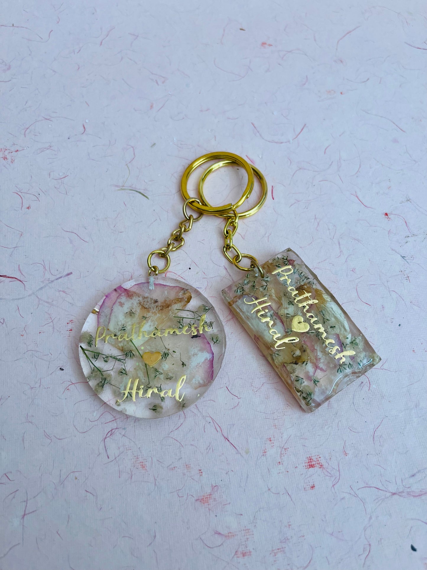 Flower preserved Resin Keychain