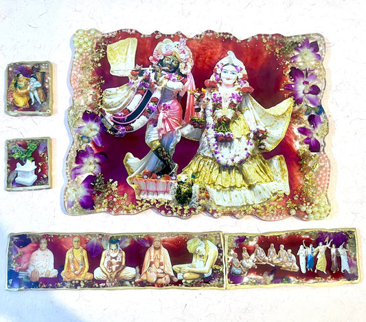 Flower Preserved Radhe Krishna and Tulsi