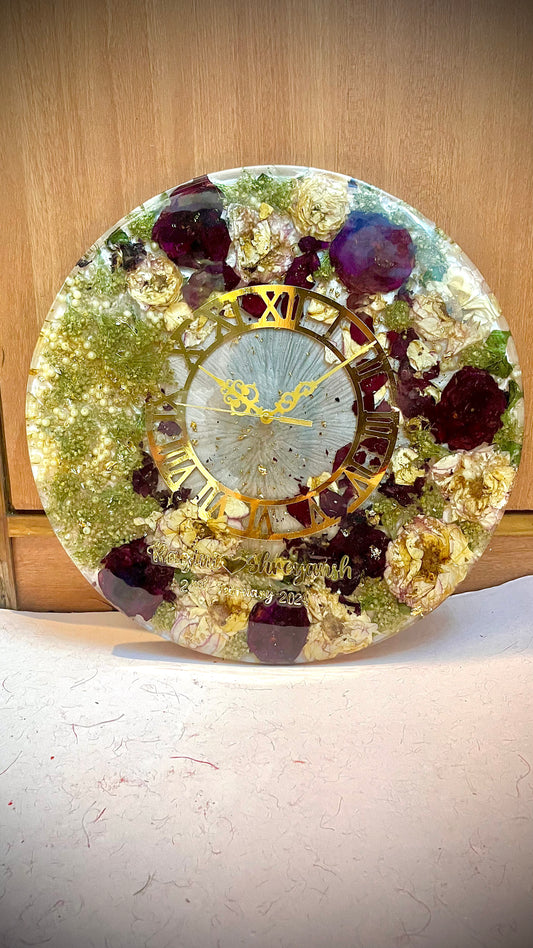 Flower Preserved Wall Clock-14 inch