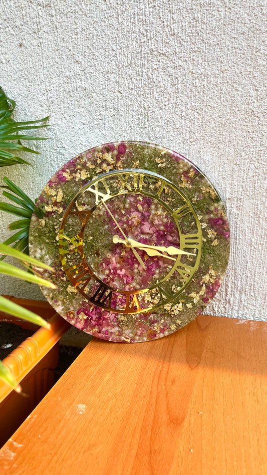 Flower Preserved Wall Clock-11 inch